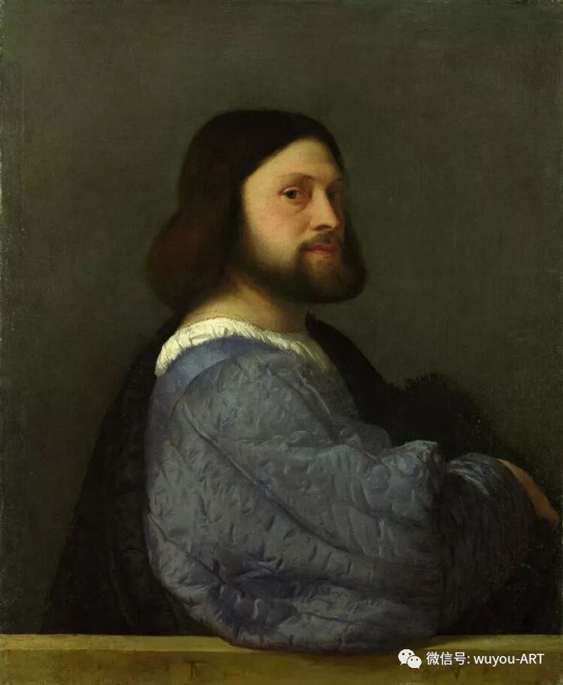 提香《一个穿棉袄的男子肖像》 布面油画 81.2x66.3cm 1510 英国伦敦国家画廊藏