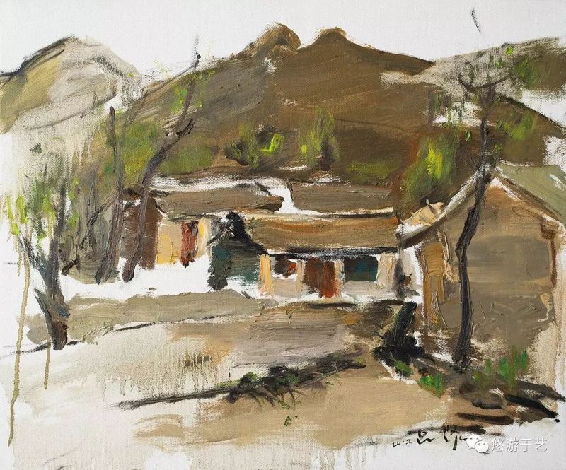 曾经村落之三 布面油画 50x60cm