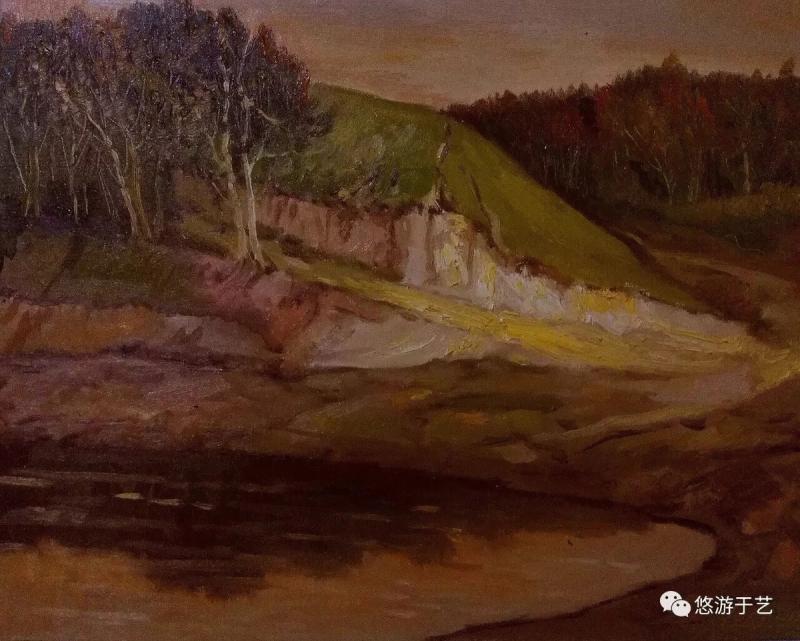 日落塞罕坝 布面油彩 50x70cm 2017