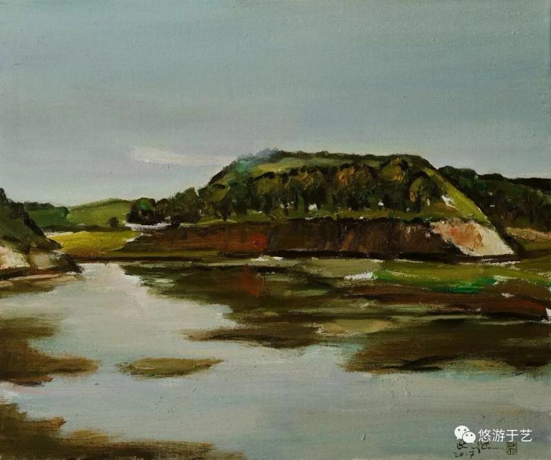 塞罕坝.元宝岛 布面油画 50x60cm 2017