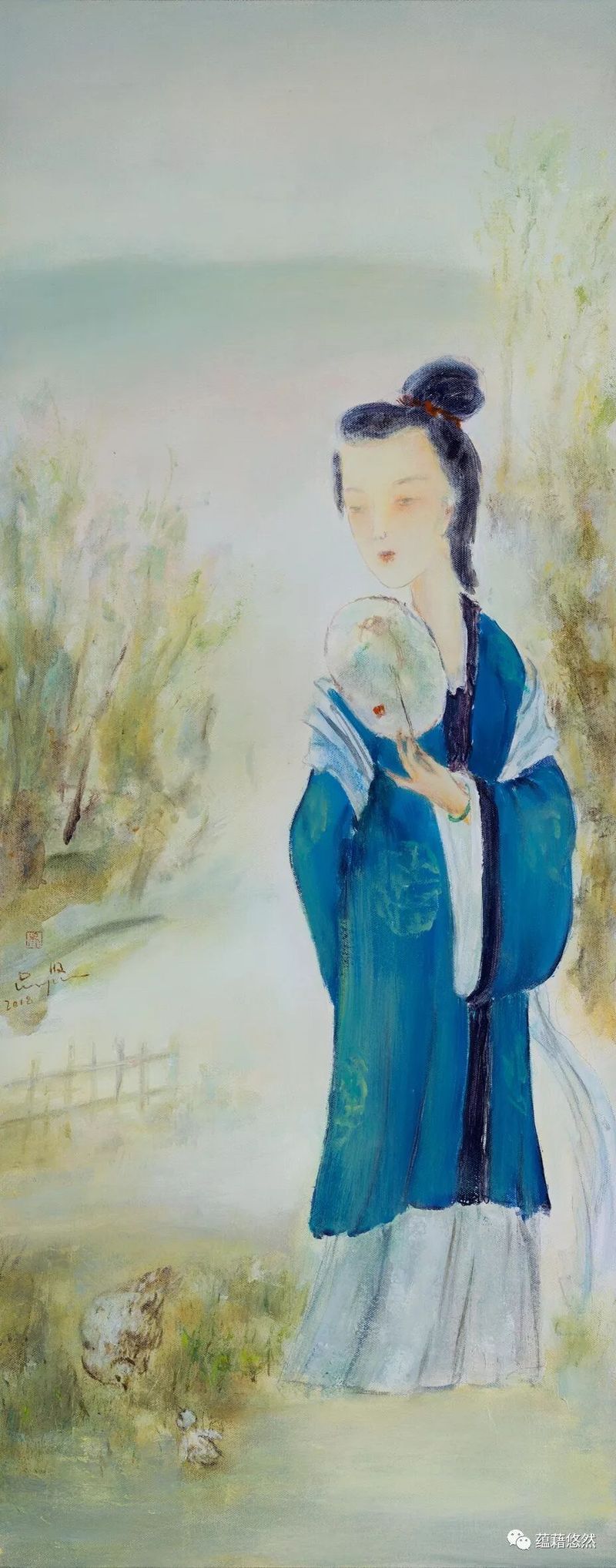 金陵十二钗之李纨闲居 布面油彩 150x60cm 2018