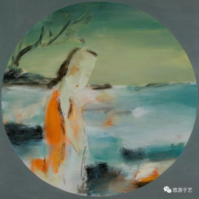 溪月芳樽 布面油画 80x80cm 2018