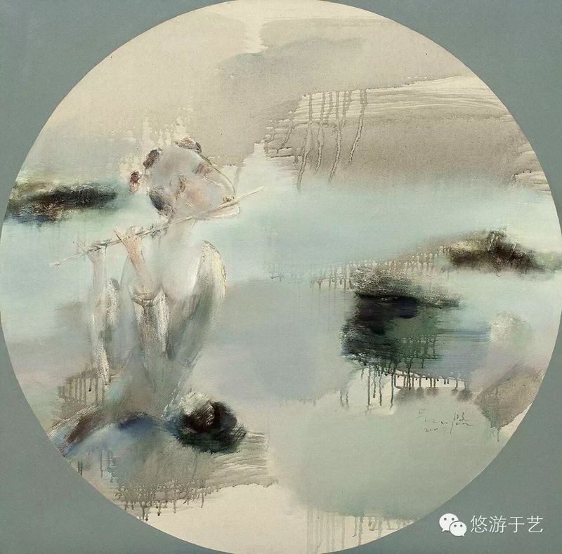 月漫沙洲之一 布面油画 135x135cm 2007