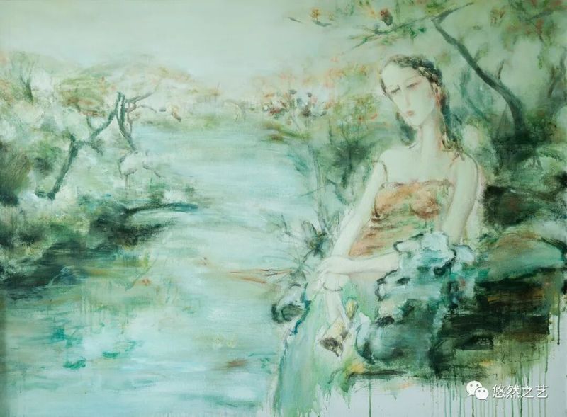 吴悠 桃花溪 布面油画 160 x 120cm