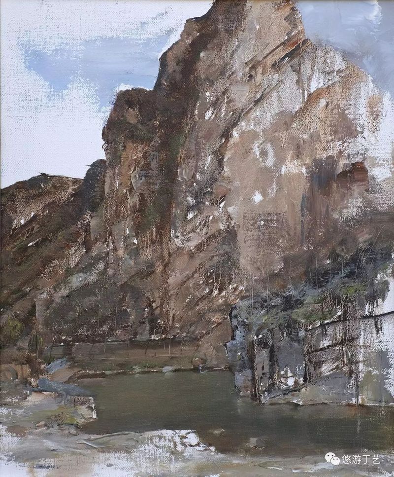 拒马河春意之一 布面油画 60x50cm