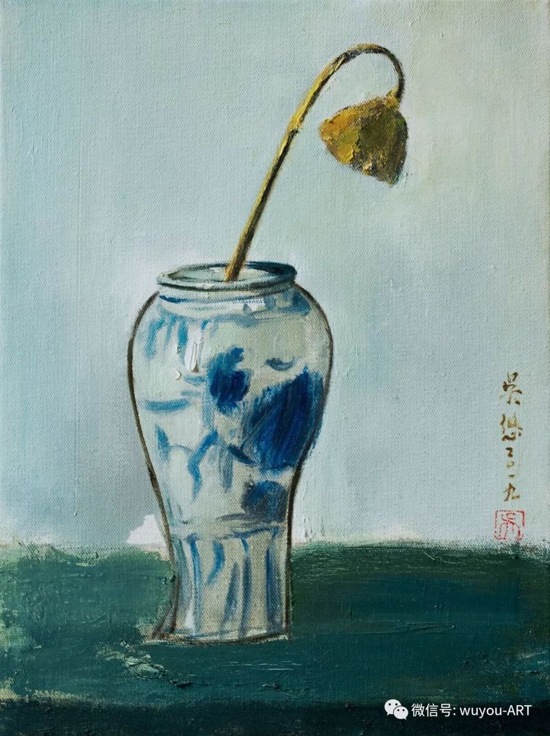 青花瓶 40 x 30cm 2018