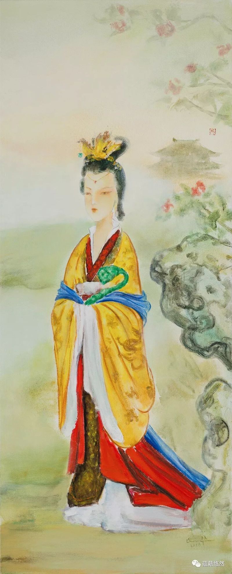 金陵十二钗之元妃省亲 布面油彩 150x60cm 2018
