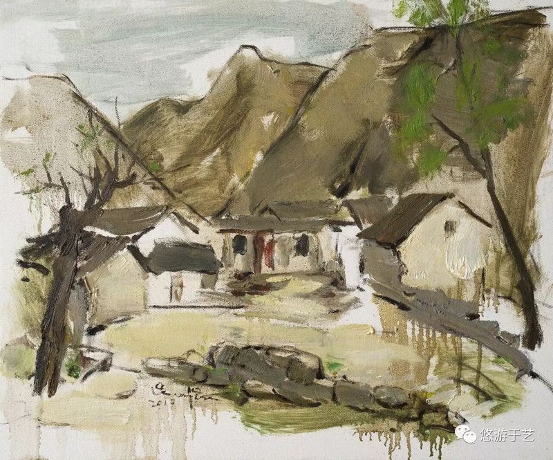 曾经村落之二 布面油画 50x60cm