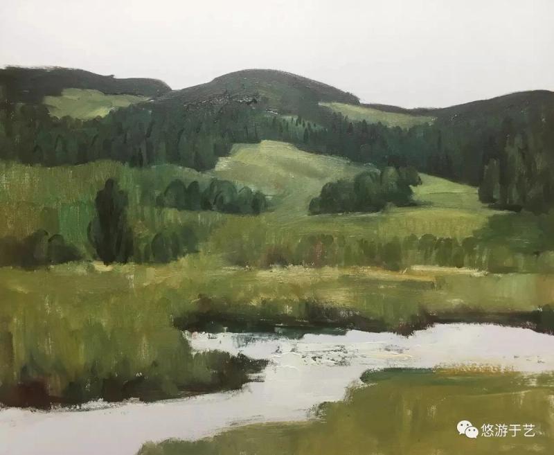 草原丝路.塞罕坝 布面油彩 50x70cm 2017