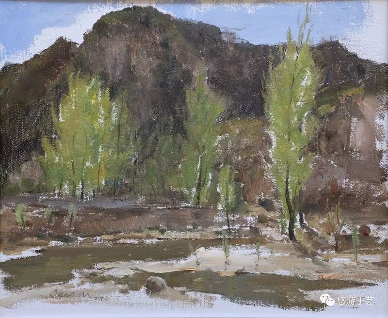 北港春意之一 布面油画 50x60cm
