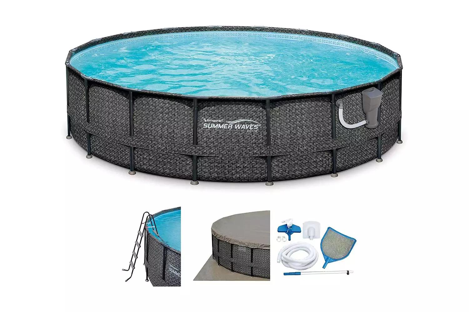 Summer Waves Elite Above Ground Swimming Pool with Filter Pump