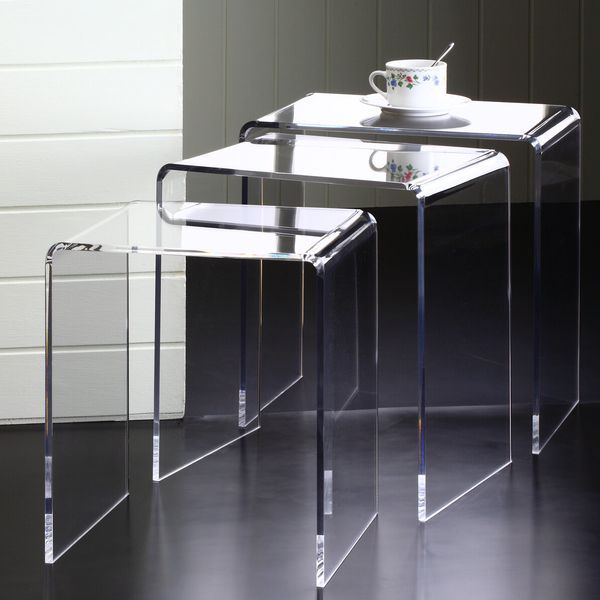 Pure Dcor Pure Decor Acrylic Nesting Tables, Set of 3