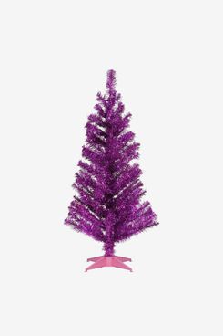 National Tree Company 3-Feet Artificial Christmas Tree, Pink Tinsel