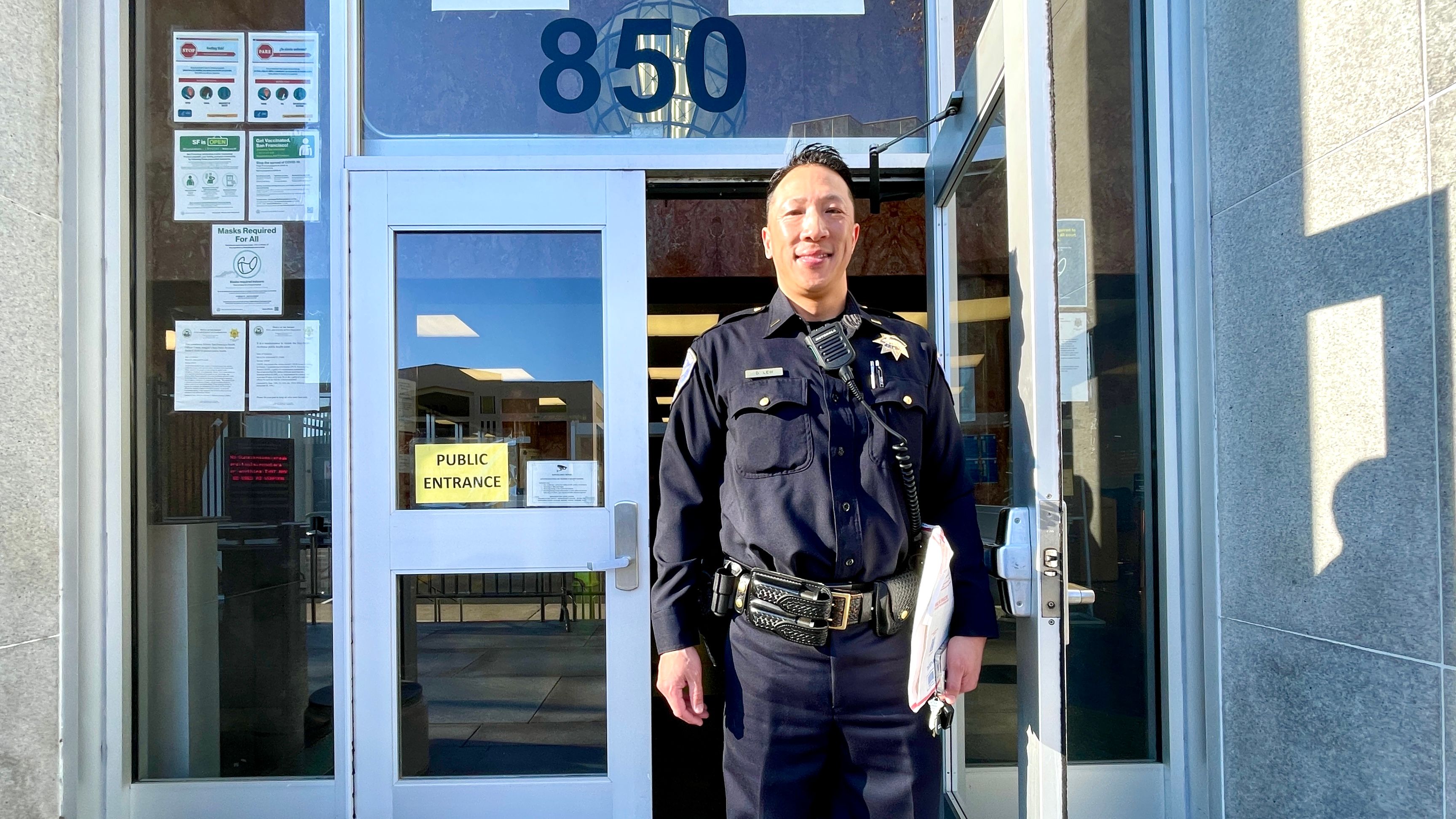 Incoming Police Chief Derrick Lew has spent significant time working at the Hall of Justice, 850 Bryant Street, as a police investigator among his 22-year career in the SFPD. The office of SFPD Investigation Bureau is located in the Hall of Justice. Photo by Portia Li in 2022