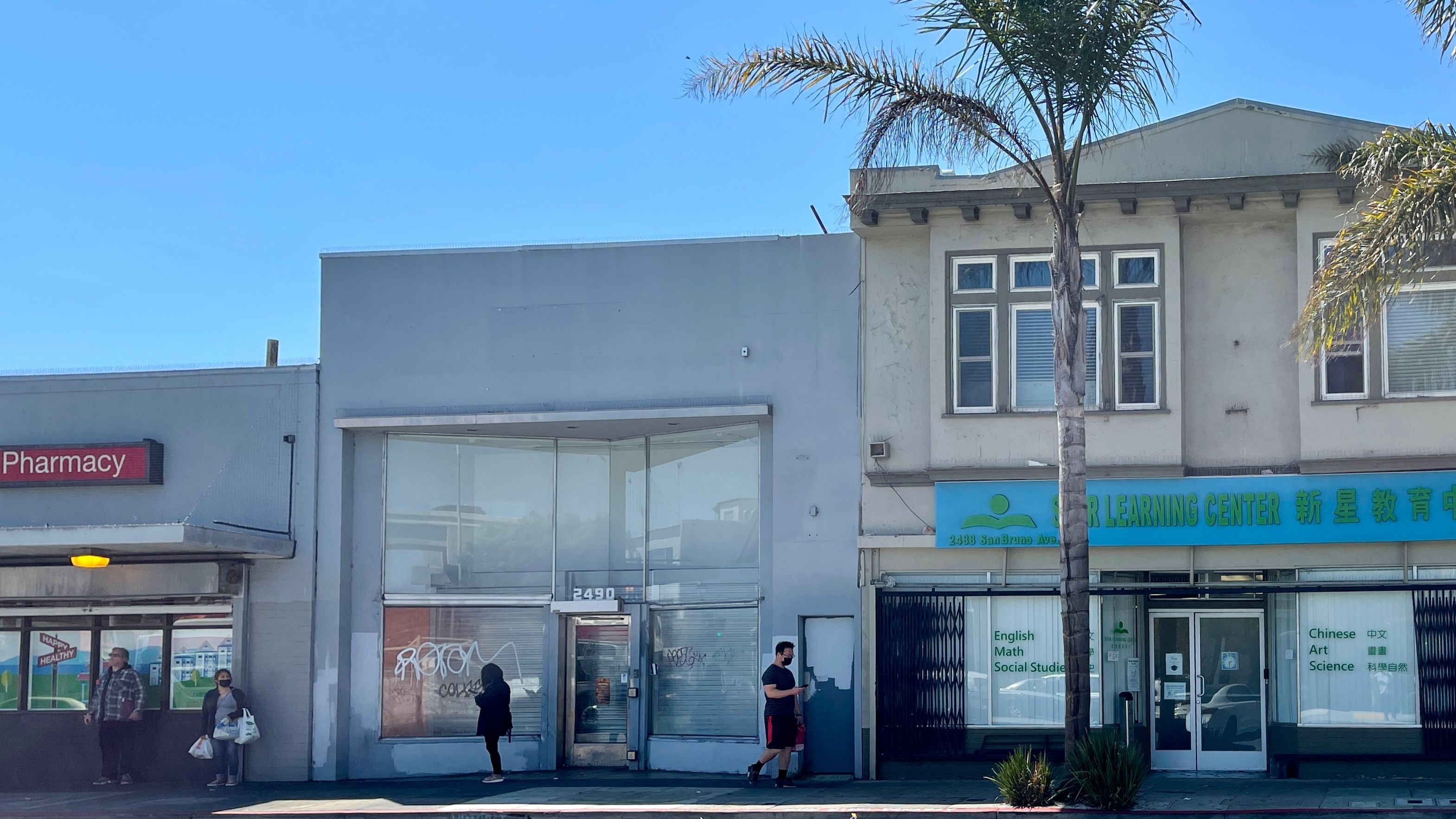 The proposed cannabis store at 2490 San Bruno Avenue is next to Star Learning Center, which provides tutoring services for the K-5 students in Portola.  Photo by Portia Li