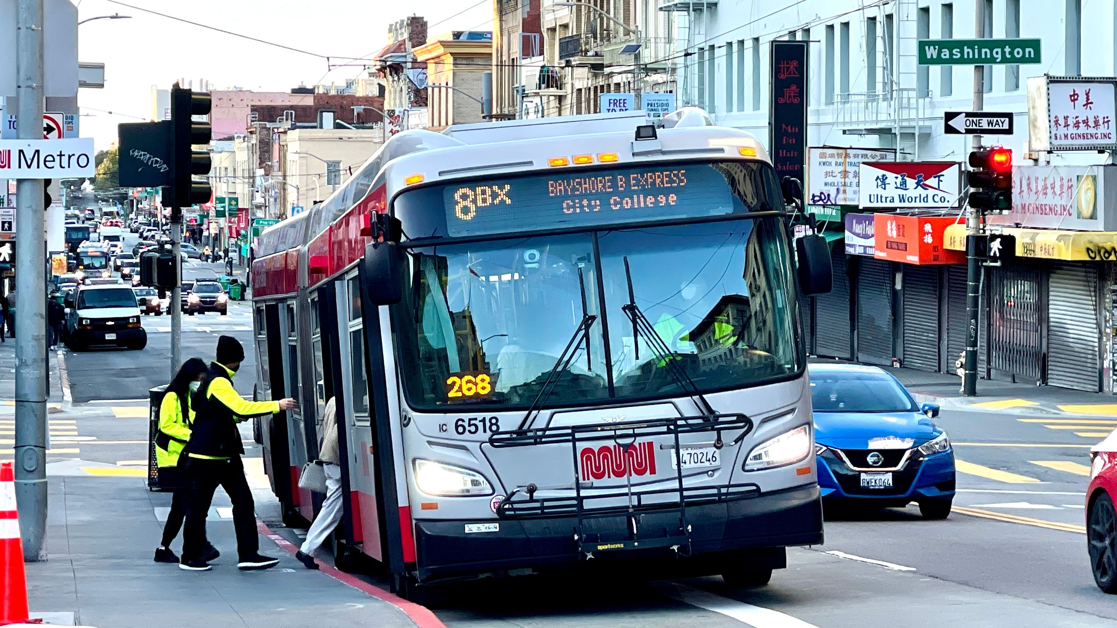 Chinese community suggests the yellow-jacket community ambassadors may also get on the buses to patrol to reduce the hate and violent incidents against Asian riders. Photo by Portia Li