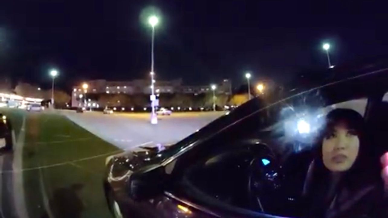 Jasmine Gao spoke to two BART Police Officers on November 18, 2024 when she was in her vehicle at the Union City Station parking lot before she was shot in the back by one officer. BART released the body-camera footage on December 13, 2024.  Courtesy BART 