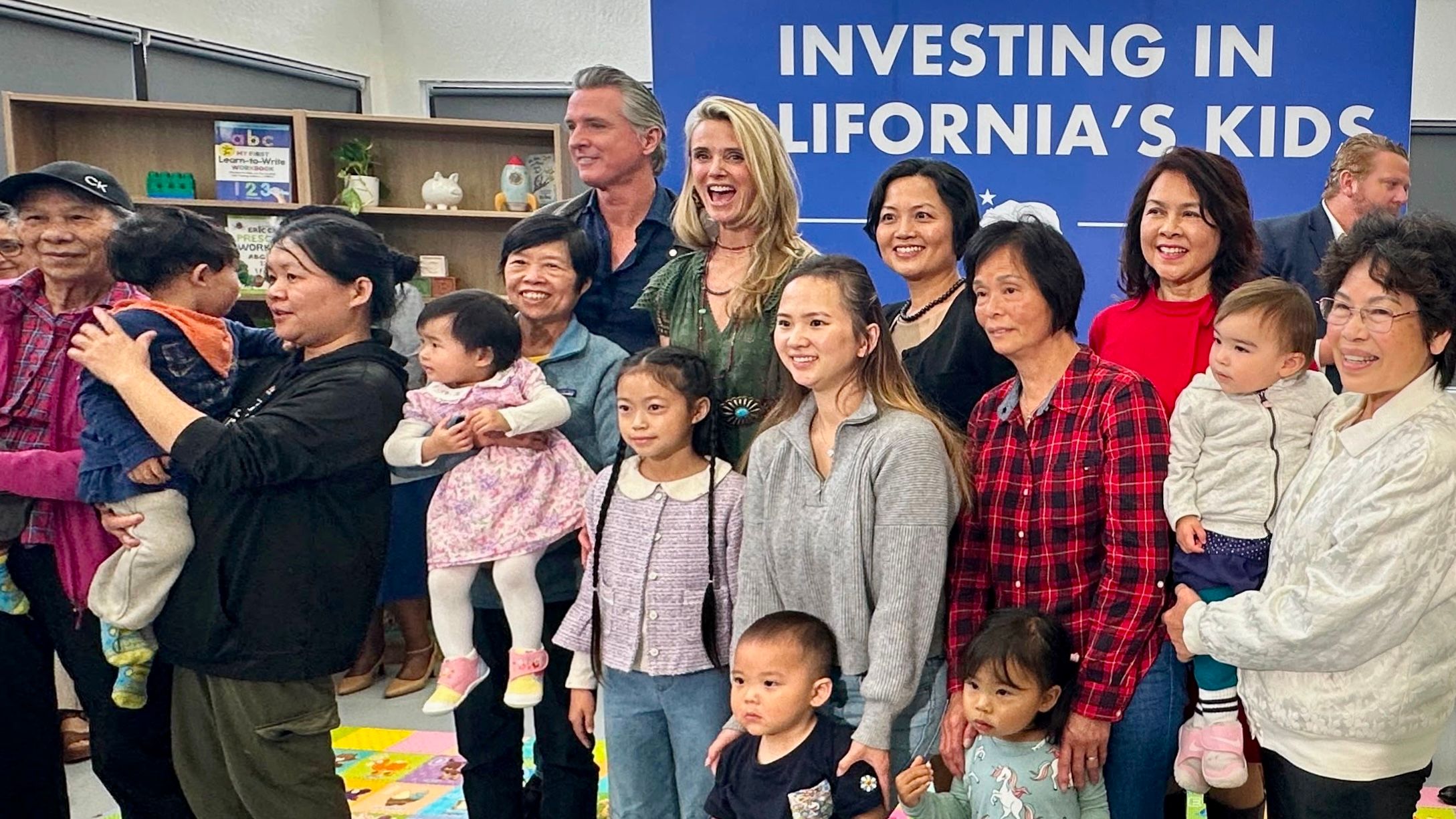 Governor Newsom launched the California Golden Start Challenge program to help boost children's savings for college and career in a press event held at the APA Family Services' newly-opened Excelsior Center in San Francisco. Courtesy APAFSS