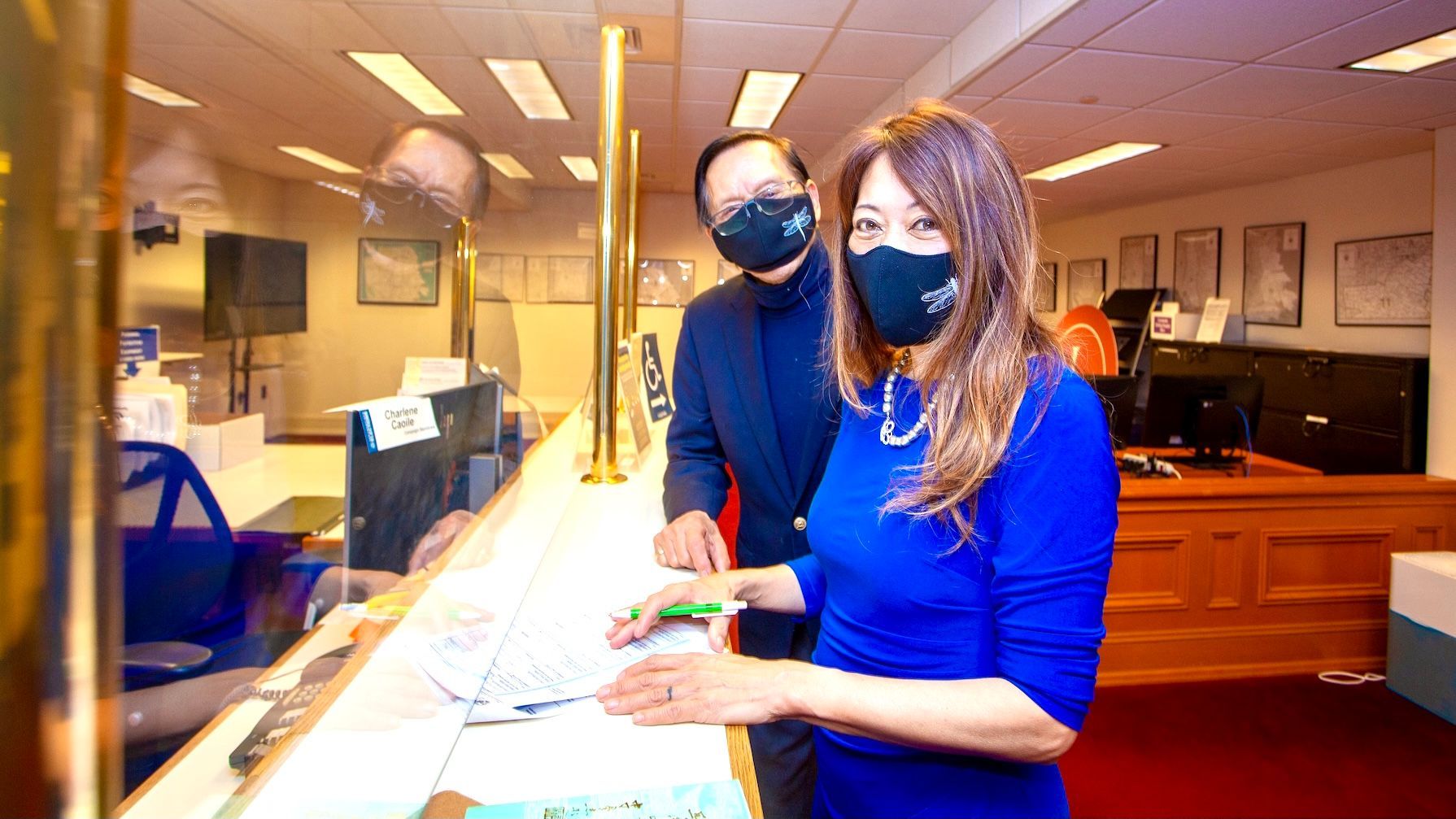 State Treasurer Fiona Ma joined by her father, Dr. William Ma, files papers on Women’s Day to run for re-election. Courtesy Bill Barnes