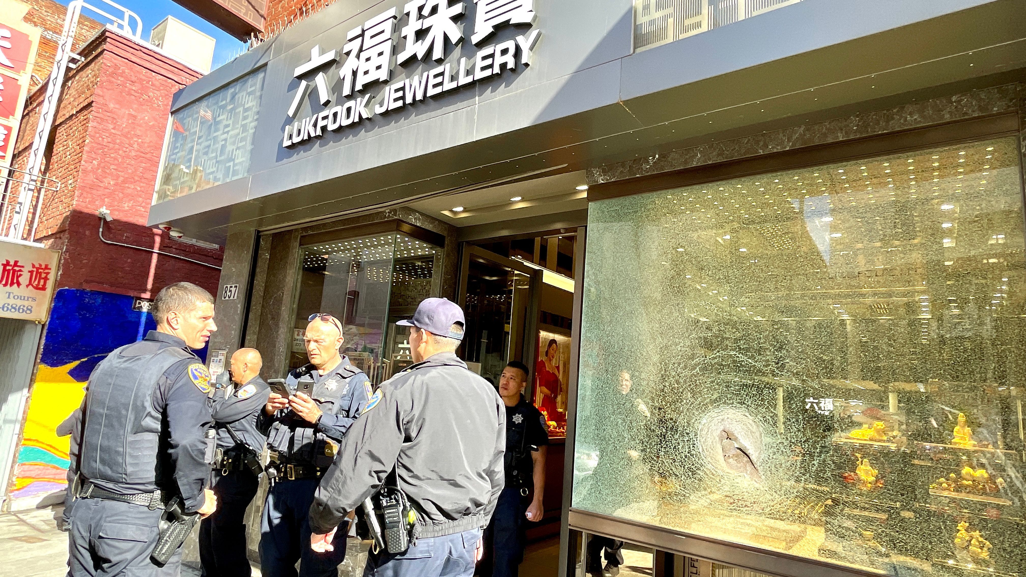 Luk Fook Jewellery was hit two times in two years with smash-and-grab robberies. The latest hit occurred at 5pm on June 30. Photo by Portia Li