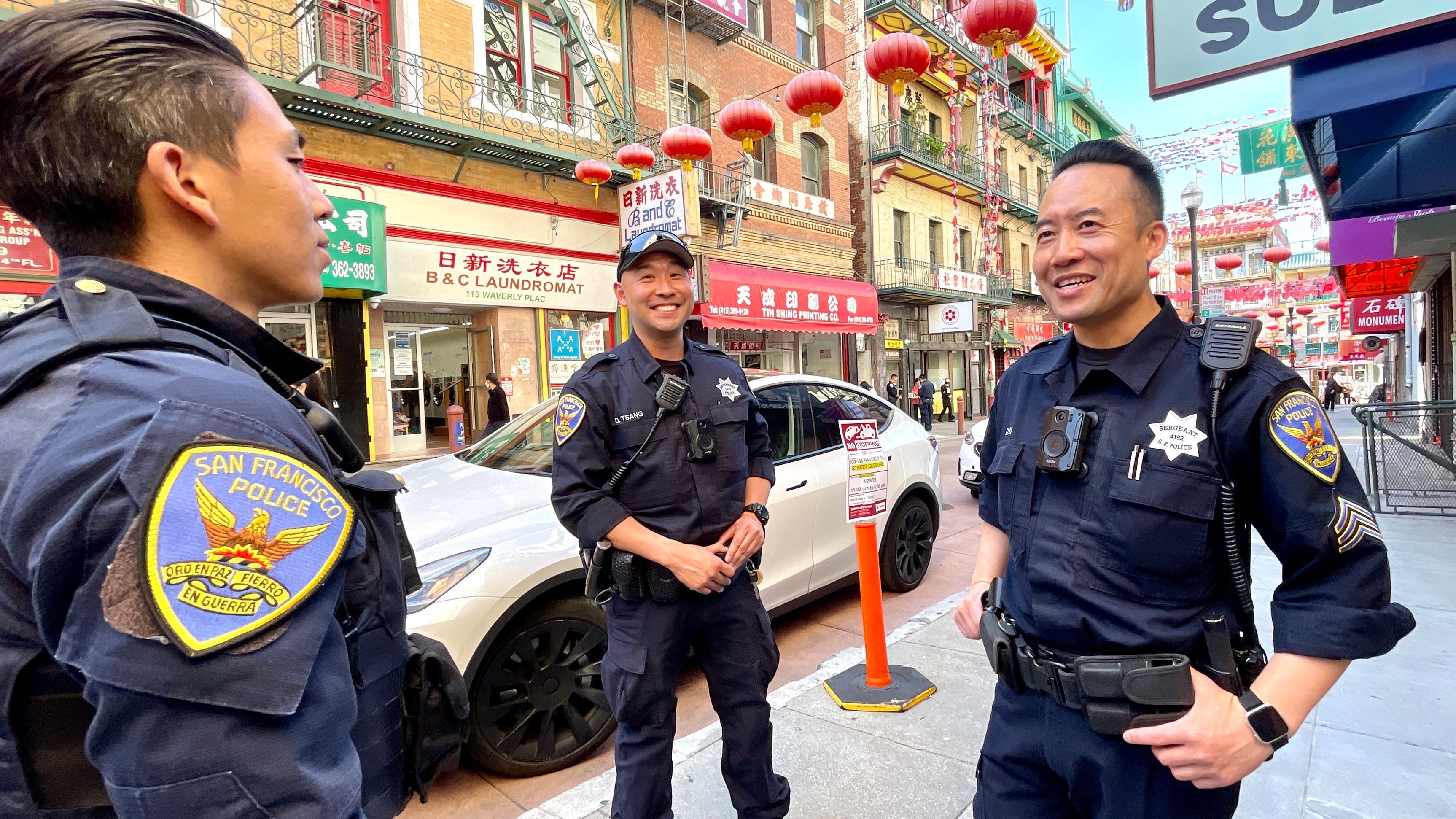 Chinatown Police Sergeant Culbert Chu (right) is elected as the new President of San Francisco Asian Peace Officers Association for 2023/2024. Photo by Portia Li