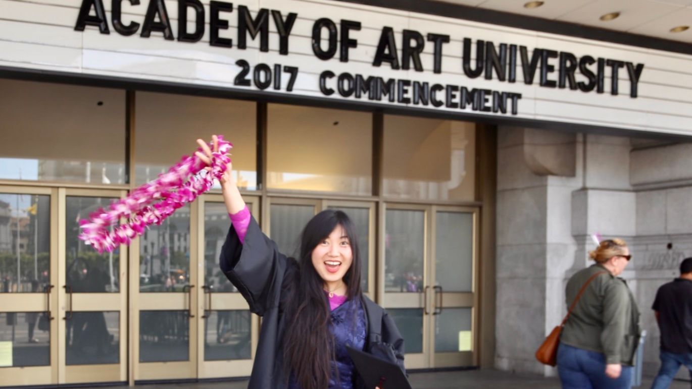 Jasmine Gao is a graduate of the Academy of Art University in San Francisco. She was at the commencement held at Bill Graham Civic Auditorium in San Francisco in May 2017. Courtesy Gao family