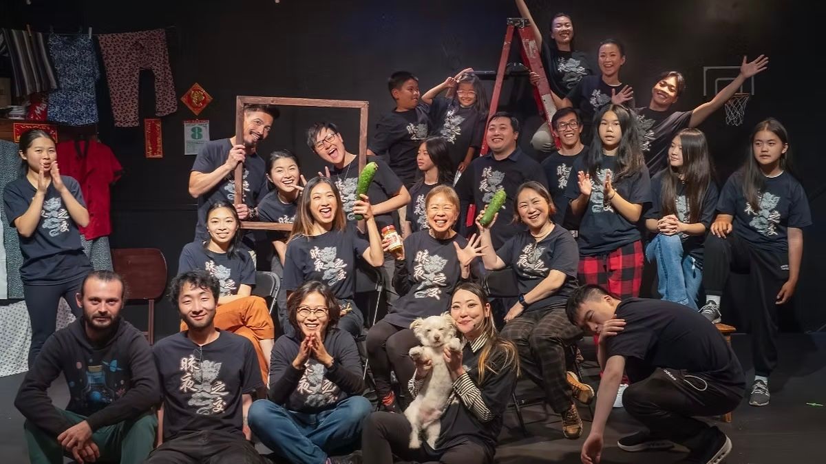 The photo was taken for the cast and crew of “DragonBeard” during their final rehearsal in 2024. Serving as Clarion Performing Arts Center’s first Cantonese play, it premiered in 2024. The full cost of production was sponsored by two grants given by the San Francisco Arts Commission. Courtesy Zabrina Deng