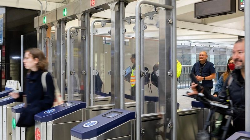 BART first installed the Next Generation fare gates as a pilot program at the West Oakland Station in December 2023. Full deployment system wide is expected to be completed by the end of 2025. Courtesy BART 