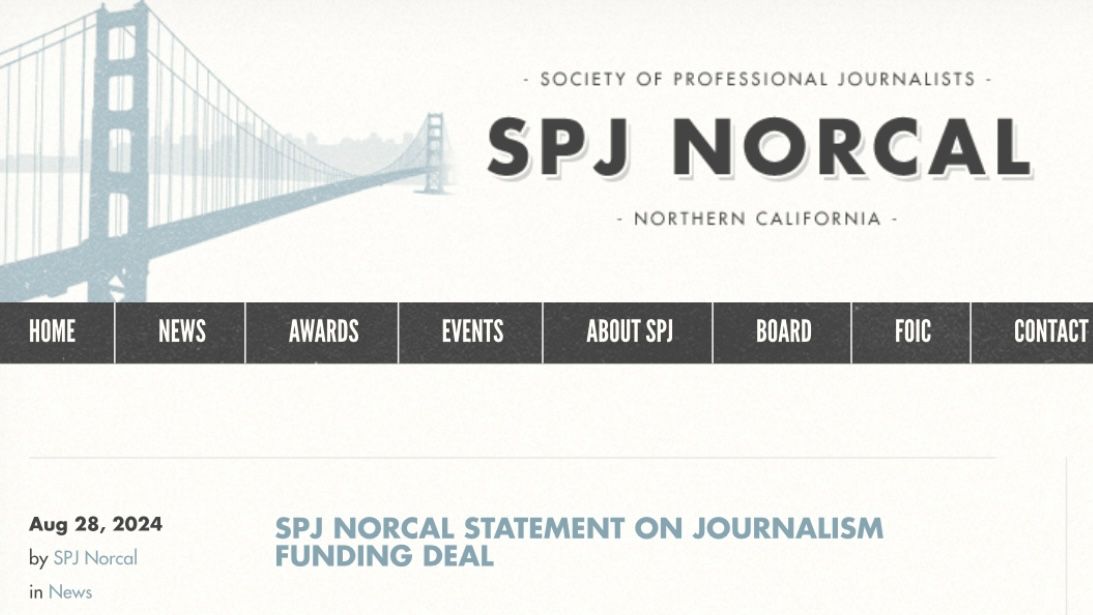 The Northern California chapter of the Society of Professional Journalists rejects the manner in AB 886 came to be. Courtesy SPJ NORCAL