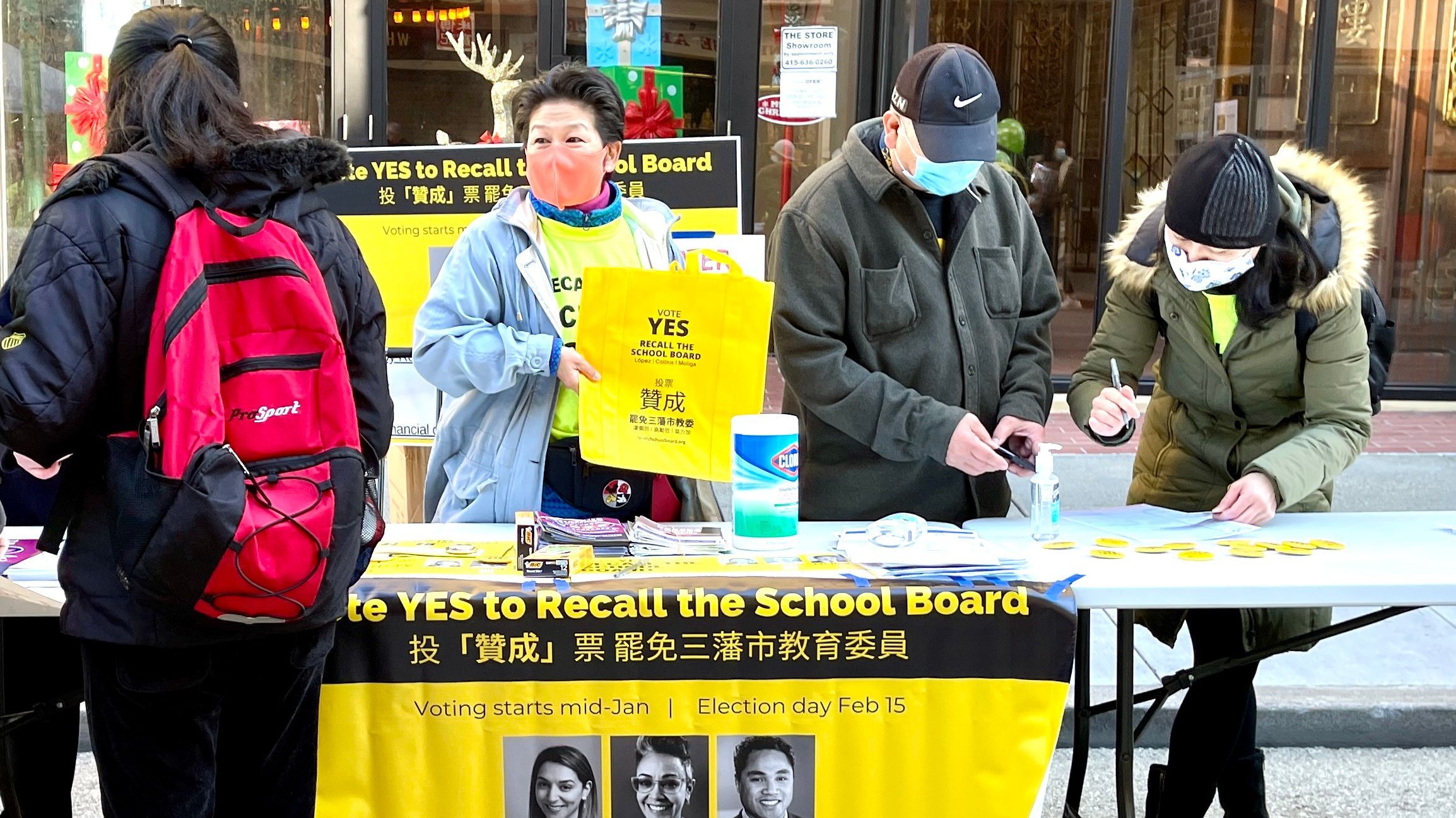 Four days after Ann Hsu formed the Taskforce, she organized her first event in Chinatown to sign up new voters. Photo by Portia Li