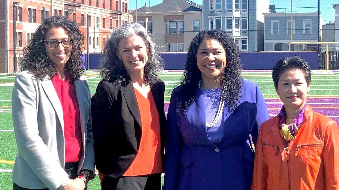 All three School Board Members appointed by Mayor London Breed, Ann Hsu (from right), Laine Motamedi and Lisa Weissman-Ward, have secured the top three seats in the November 8 election. Twitter photo