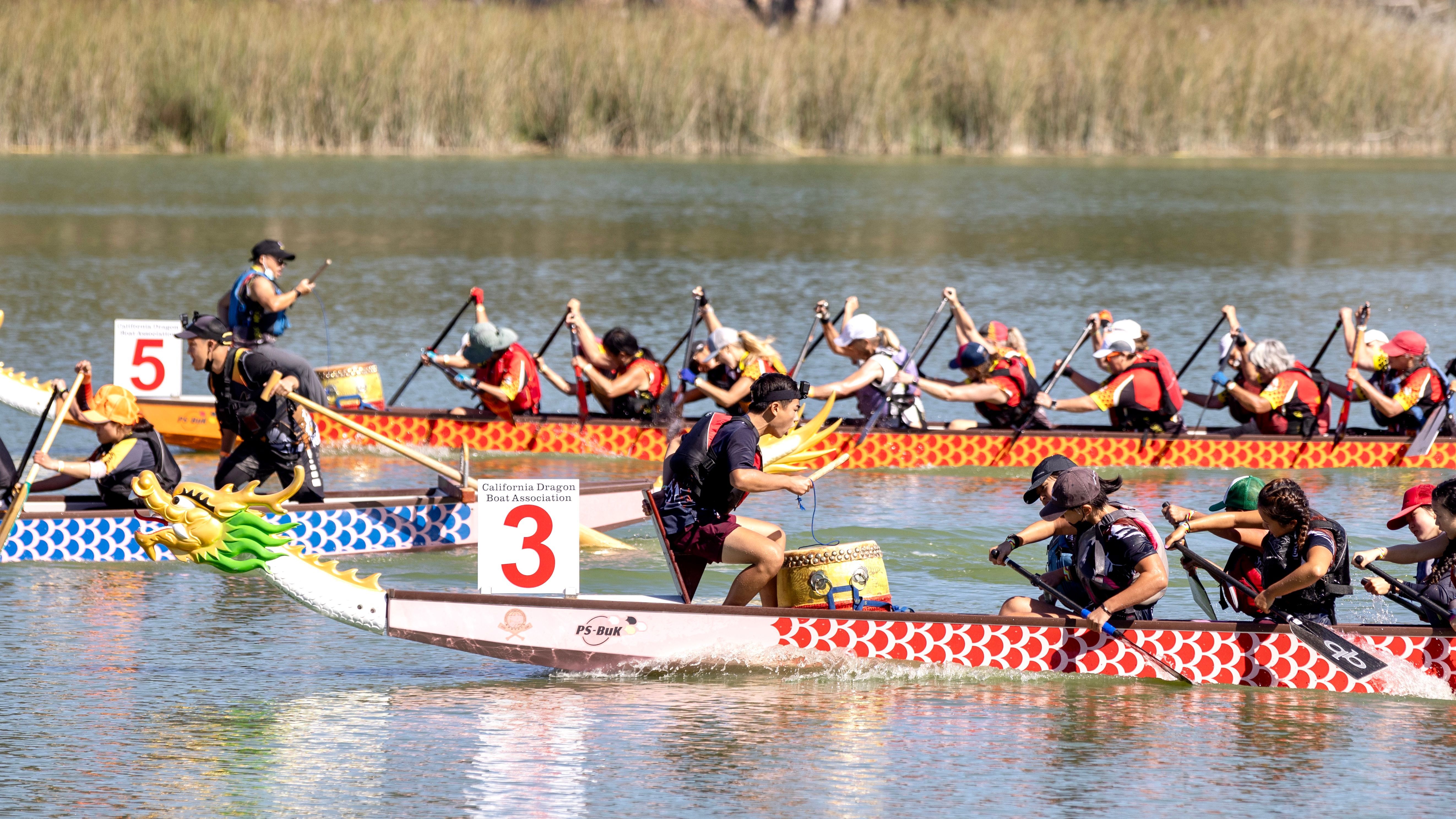 Over 40 teams participate in racing for the San Francisco Dragon Boat Championships on September 24 and 25 at the Lake Merced. Courtesy Linda Cheu