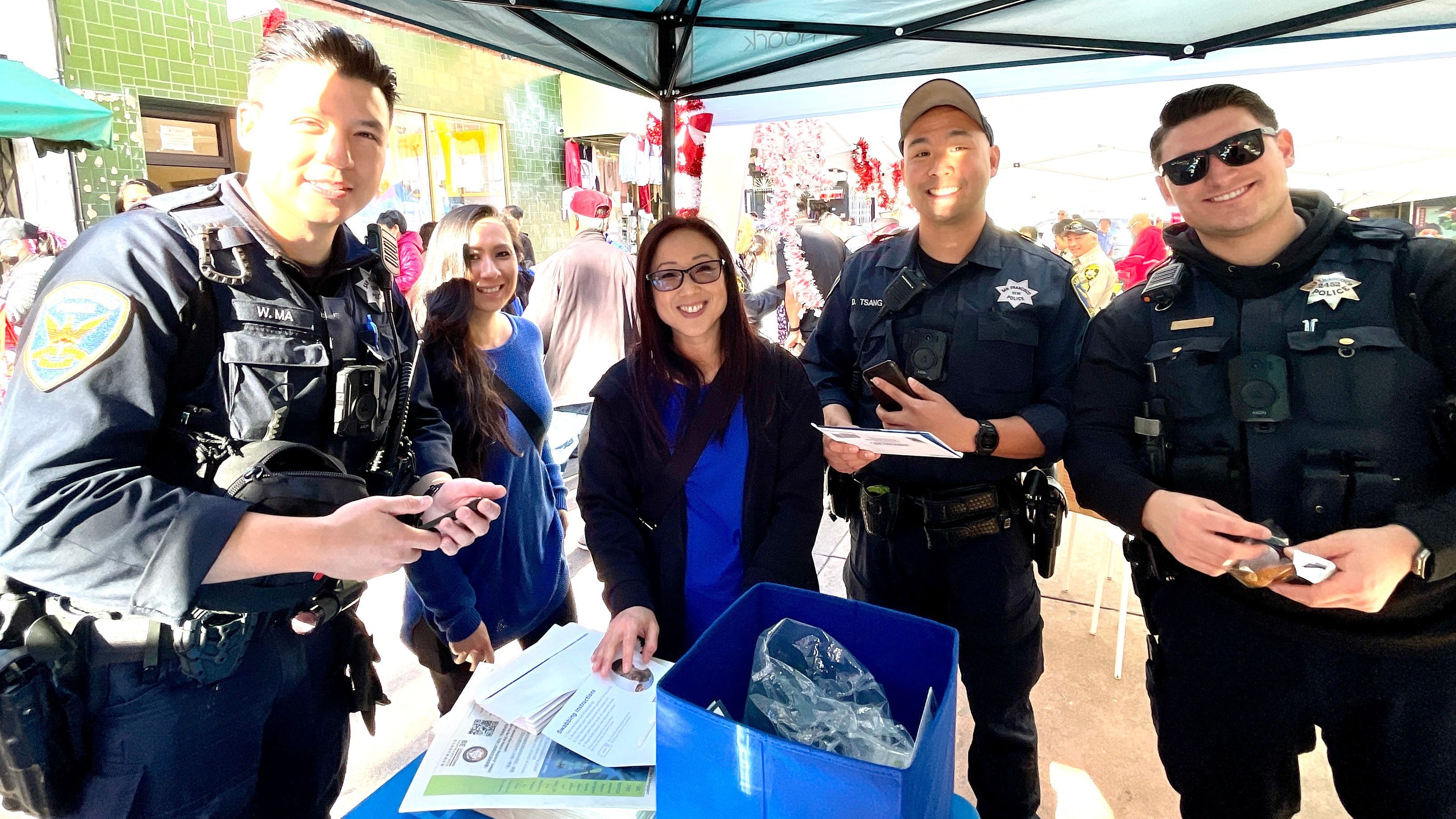 Central station police officers are passionate to help others and support the Be The Match program to register as bone marrow donors at the toy drive. Photo by Portia Li