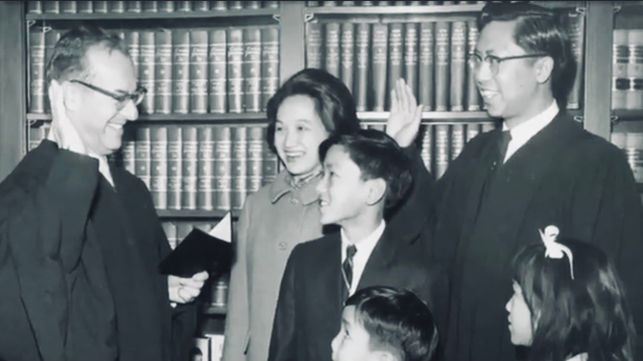 Justice Harry Low was sworn in as the first Chinese American judge in San Francisco in 1966.  Courtesy Chinese Historical Society of America (CHSA)