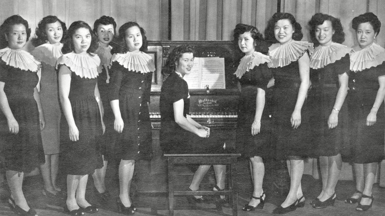 Square and Circle Club choral group performed in the 1950s. Courtesy Square and Circle Club