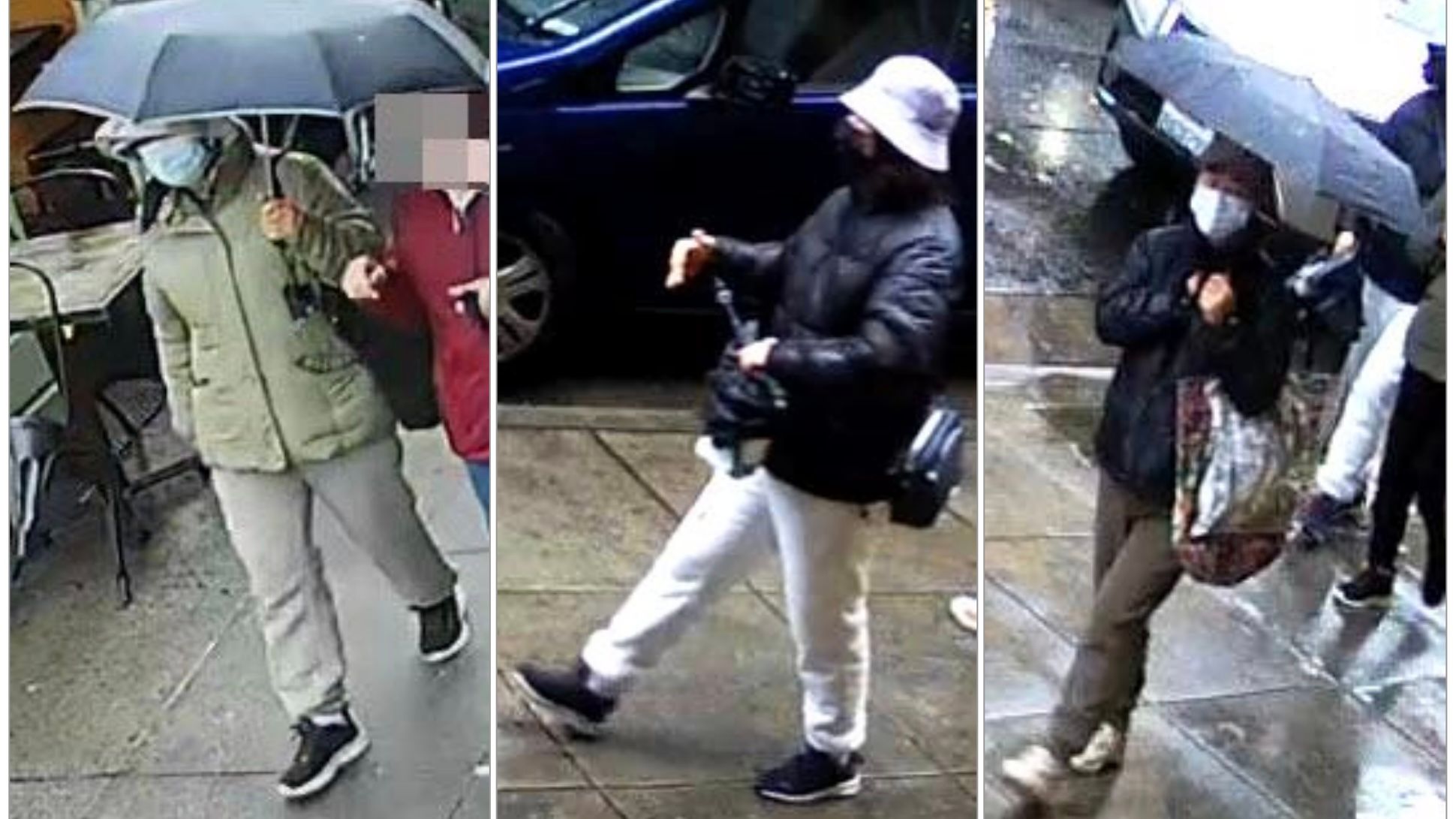 SFPD has released 5 photos of suspects who are responsible for the latest blessing scam cases in which 7 elderly women victims had lost their life savings. Police believes the same 3 females suspects approach victims on the street and take their cash and jewelry. All suspects wear face masks and hats when they scam the victims. Courtesy SFPD