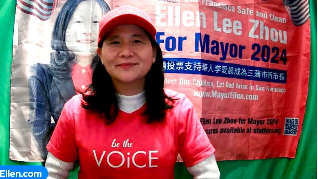 Ellen Lee Zhou is the only Republican mayoral candidate in San Francisco’s November election. Zhou demands to be included in the upcoming debates and candidate forums. Screenshot