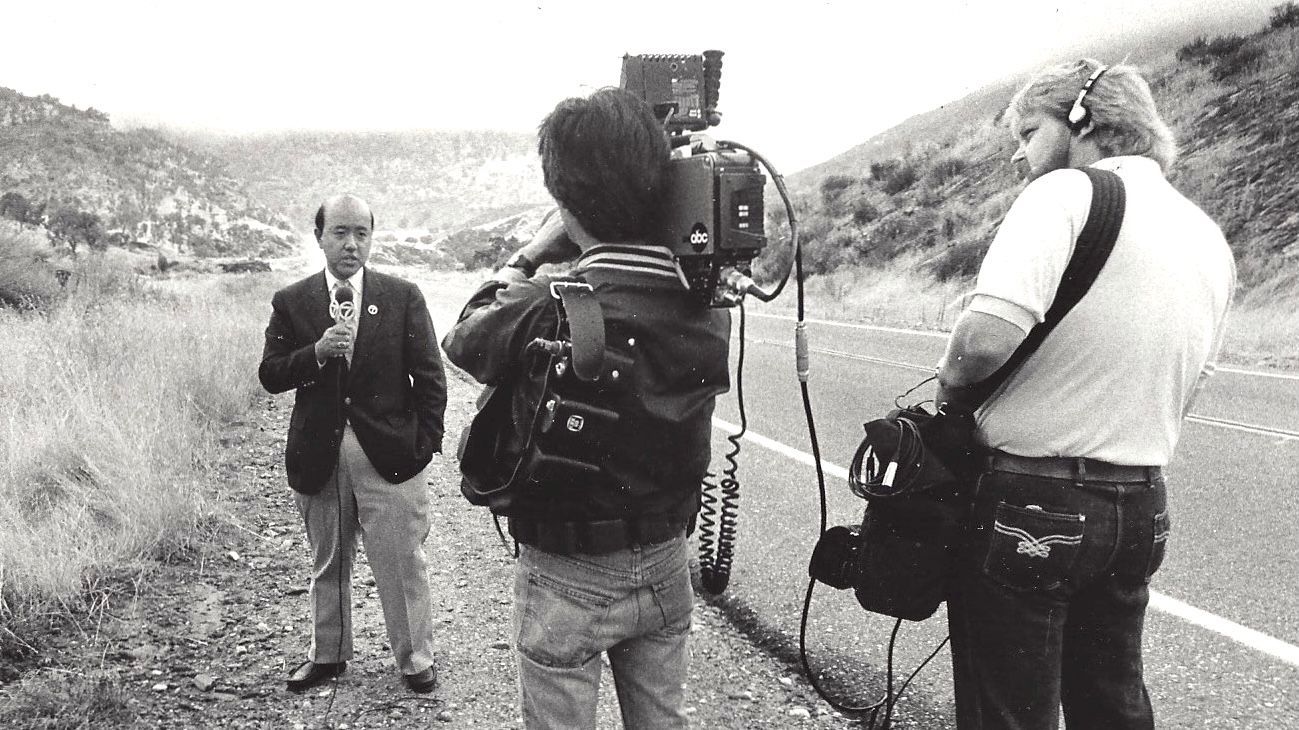 David Louie (left) started working at KGO-TV in 1972 as the station’s first Chinese American TV reporter. Courtesy David Louie