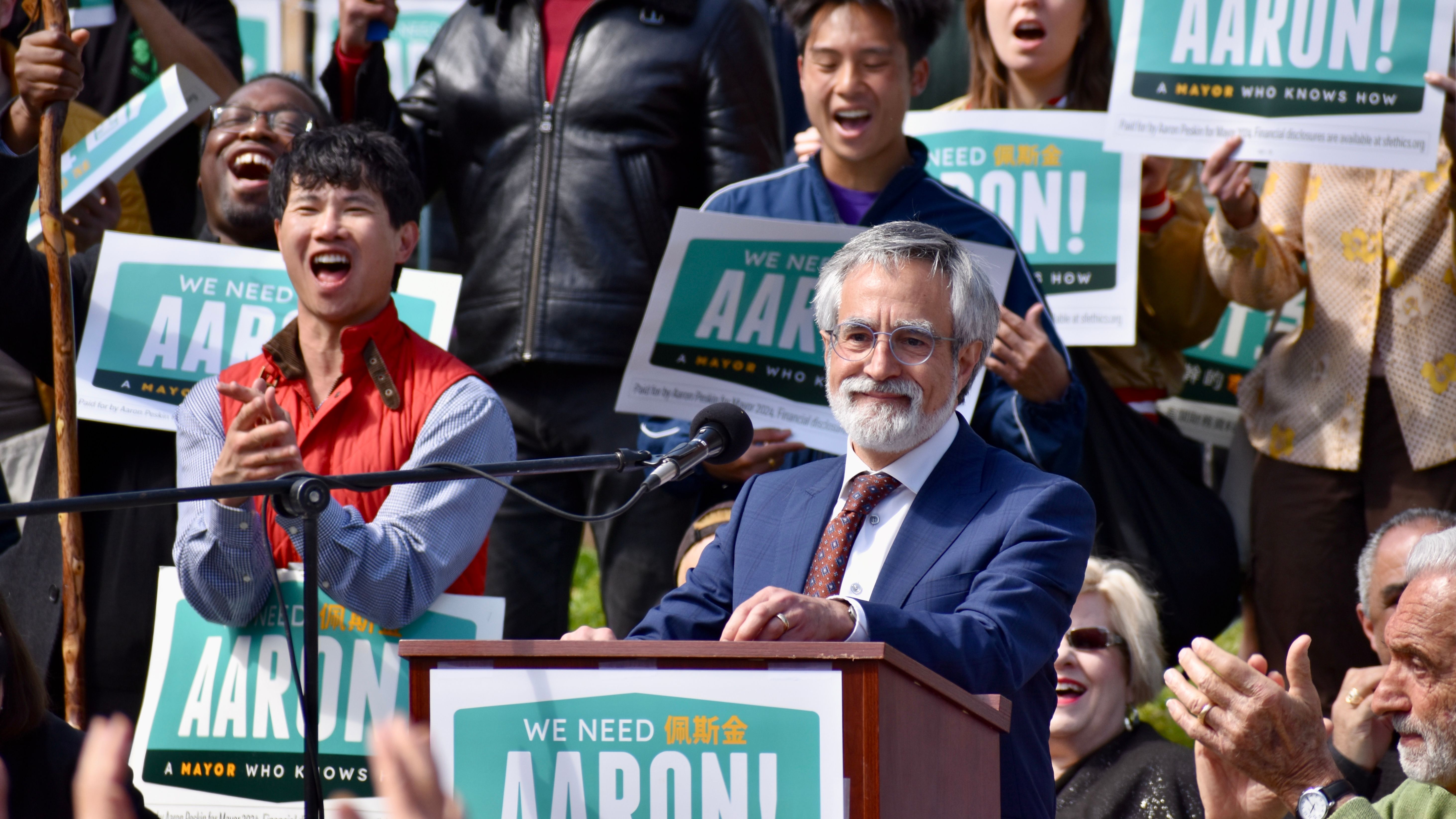 As expected, Board of Supervisors President Aaron Peskin announces to enter the mayoral race in the upcoming November election. Photo by Portia Li