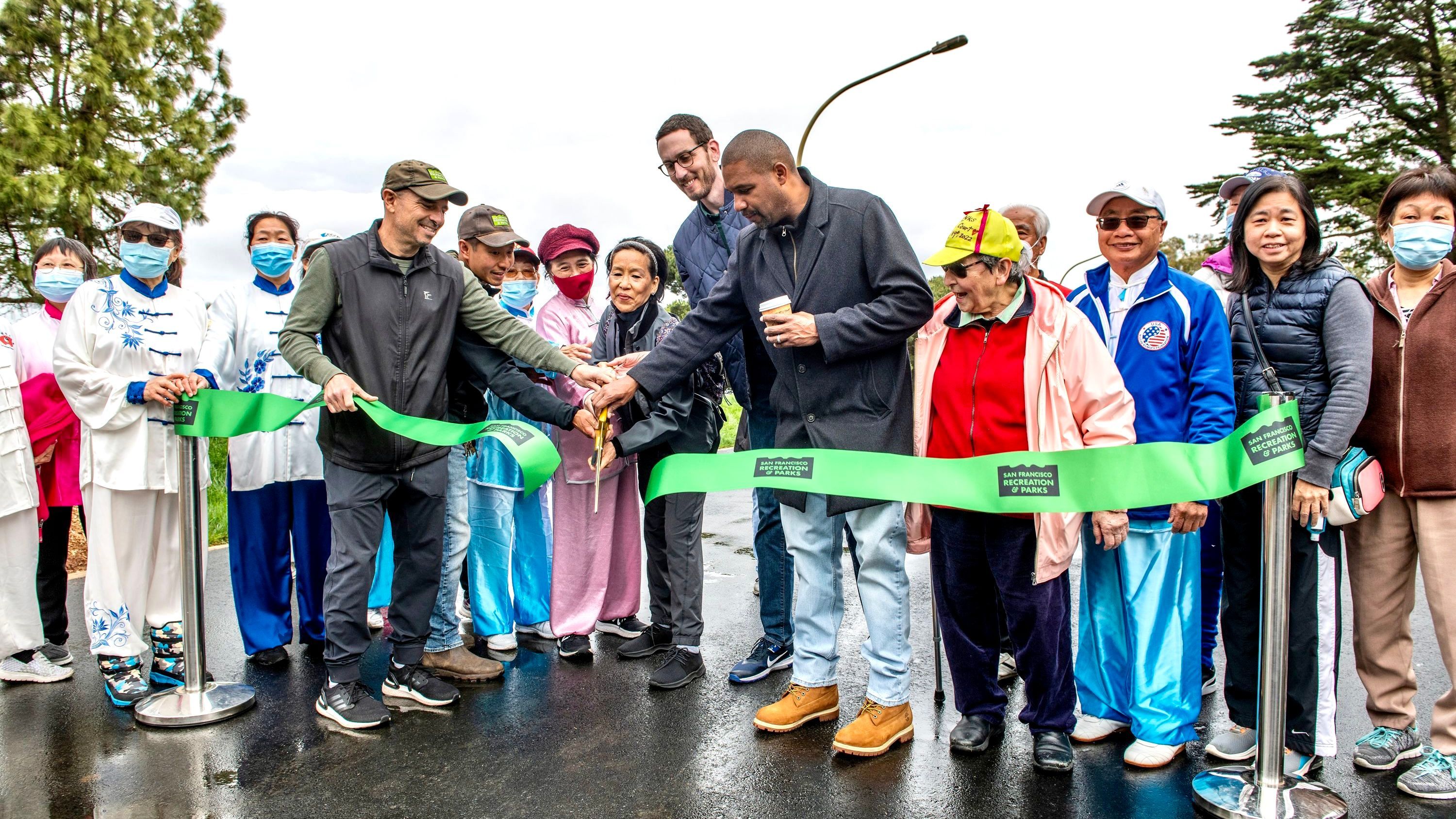 A ribbon cutting ceremony is held to celebrate the opening of SF’s First Tai Chi Court in McLaren Park. Courtesy SF Rec and Park Department