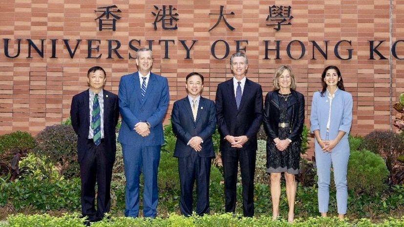 Governor Newsom visits Hong Kong and the University of Hong Kong  as his first stop in the 1-week trip to China. Courtesy Governor’s Office