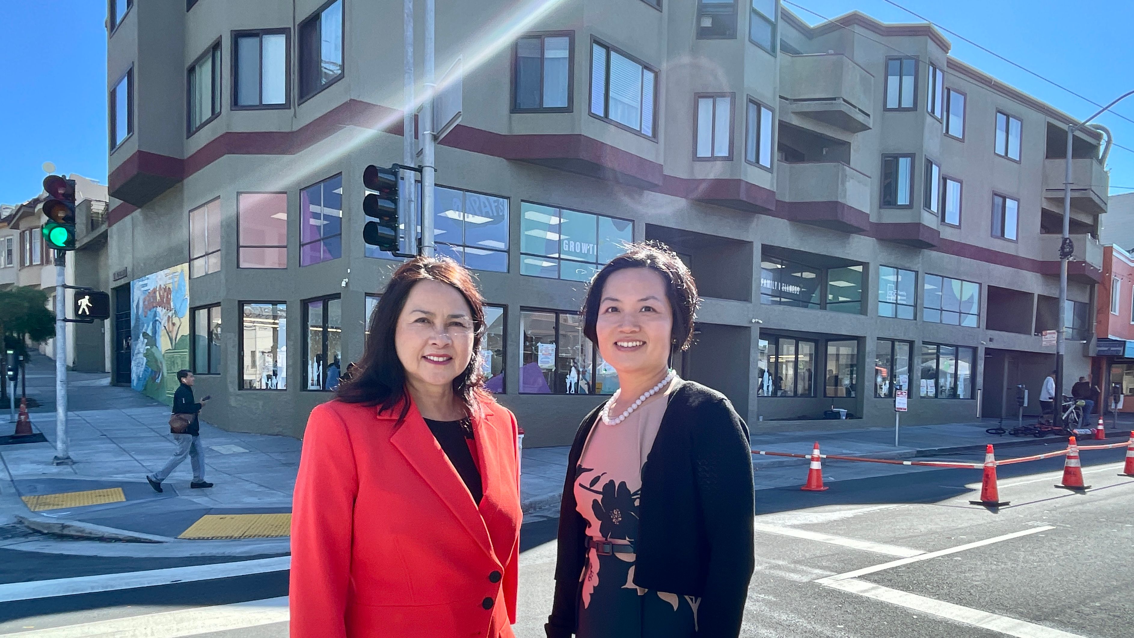 Under the leadership of two Chinese American women, Executive Director Fanny Lam (right) and Board Chair Rose Chung, APA Family Support Services (APAFSS) has significantly expanded its services and established three new resource centers in San Francisco’s Chinatown in 2023, Visitacion Valley in March 2025 and Excelsior in October 2025. Photo by Portia Li