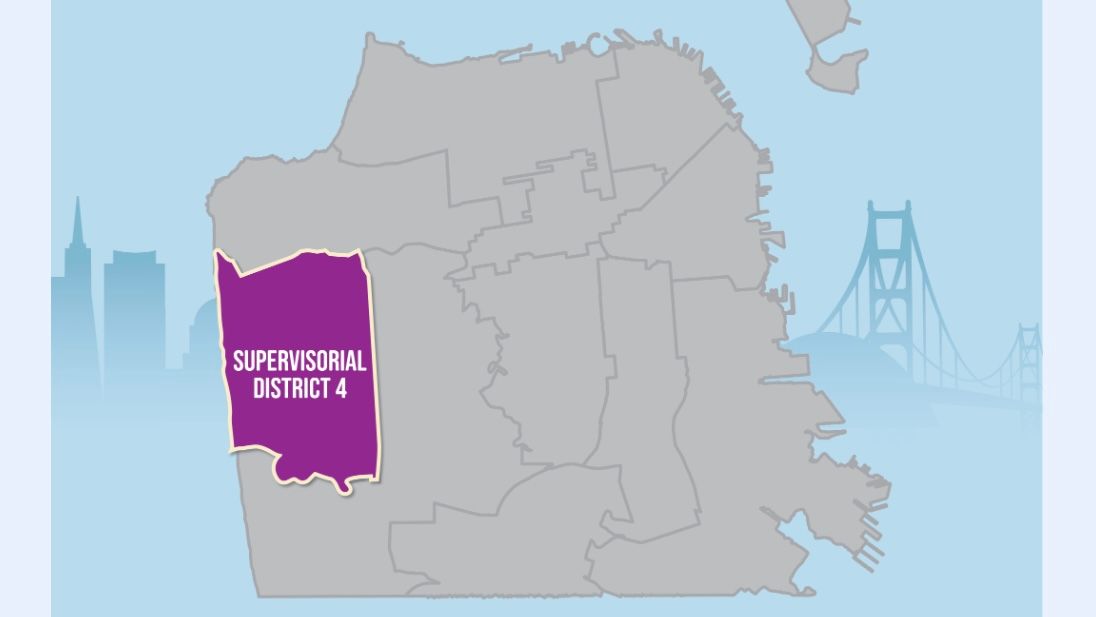 Only D4 registered voters who reside within the purple zone are allowed to participate in the Recall Election on September 16, 2025 to remove Supervisor Joel Engardio from office. Source: SF Department of Elections