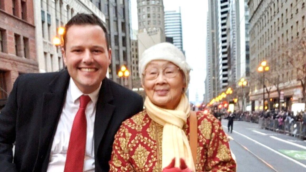 Assemblymember Matt Haney invites Connie Moy to join him at the Lunar New Year parade. Courtesy photo