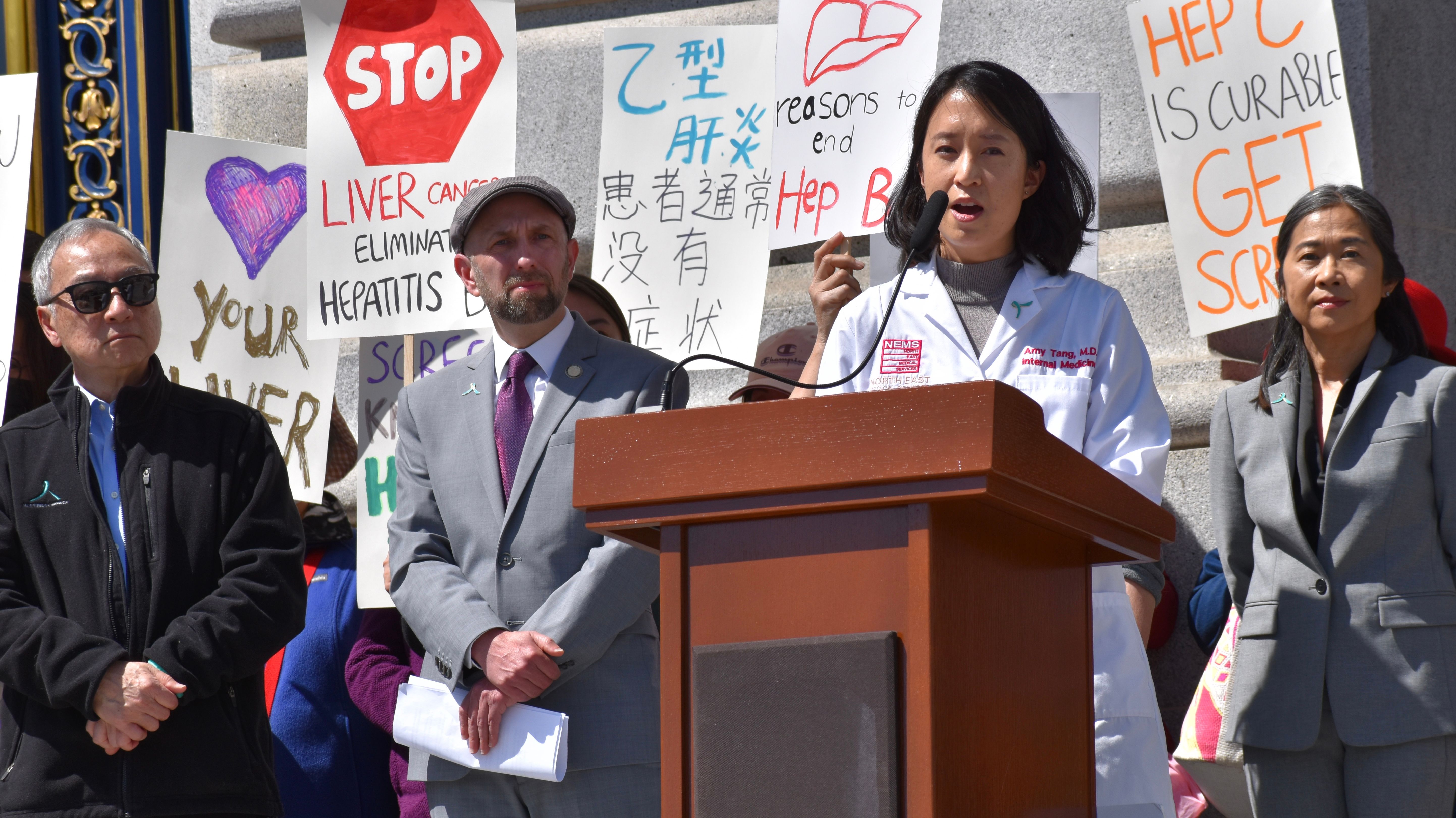 Dr. Amy Tang, Director of Immigrant Health at North East Medical Services (NEMS), says NEMS would utilize the state grant to engage patients in HBV screening and vaccinations. Photo by Portia Li