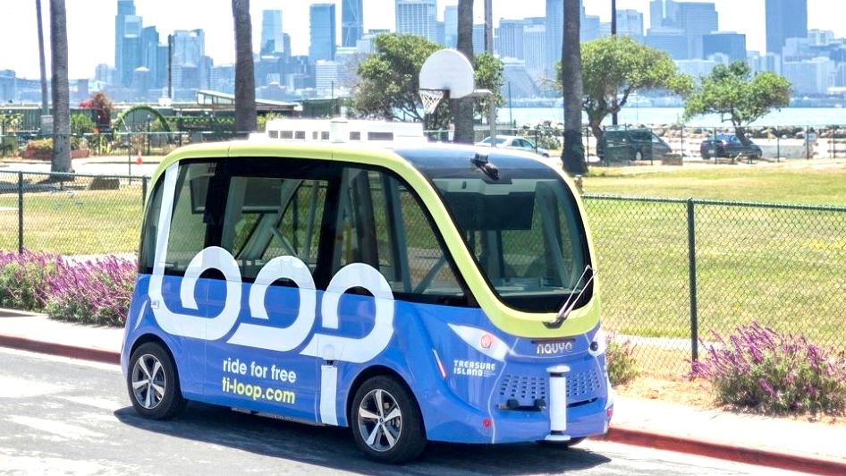 Treasure Island announces the launch of its free autonomous shuttle pilot around the island for 9 months。Courtesy SF County Transportation Authority