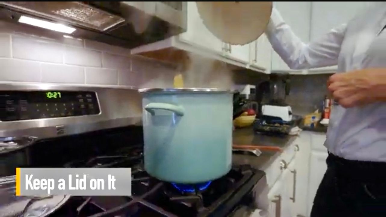  Keeping lids on pots and pans during cooking time is one of the energy efficient solutions to save energy and money. Courtesy PG&E