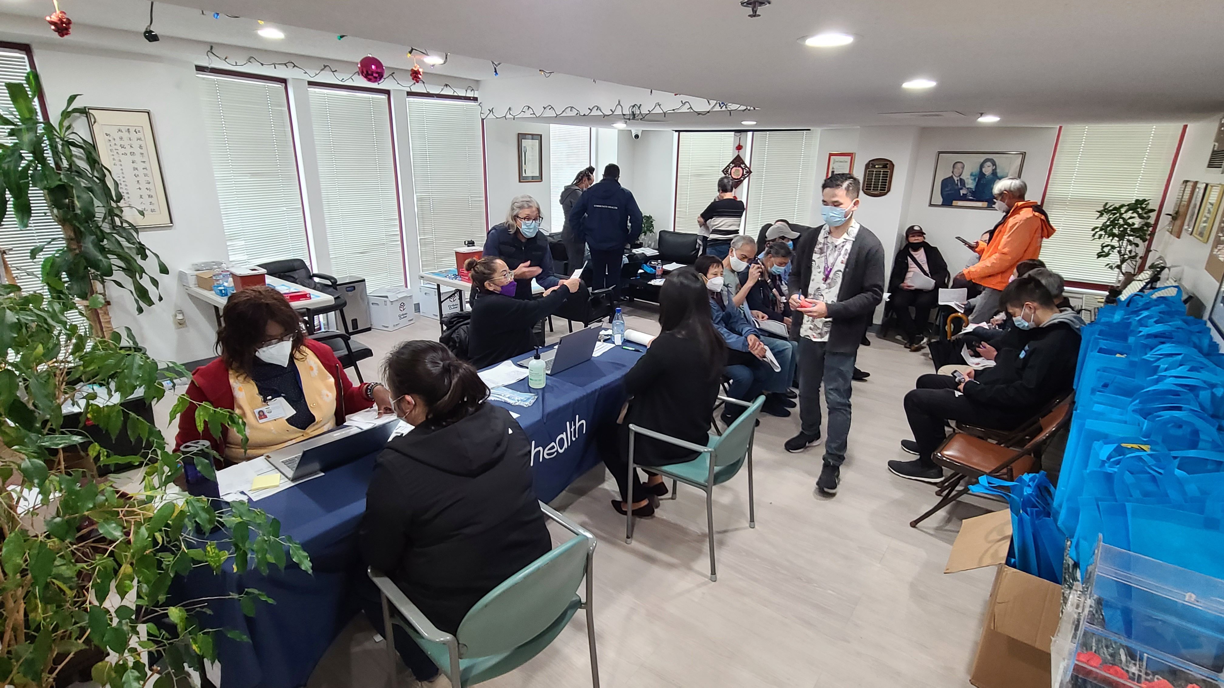 The vaccine event is held at the Self-Help For the Elderly Lady Shaw Senior Center in San Francisco Chinatown. Courtesy NAPCA