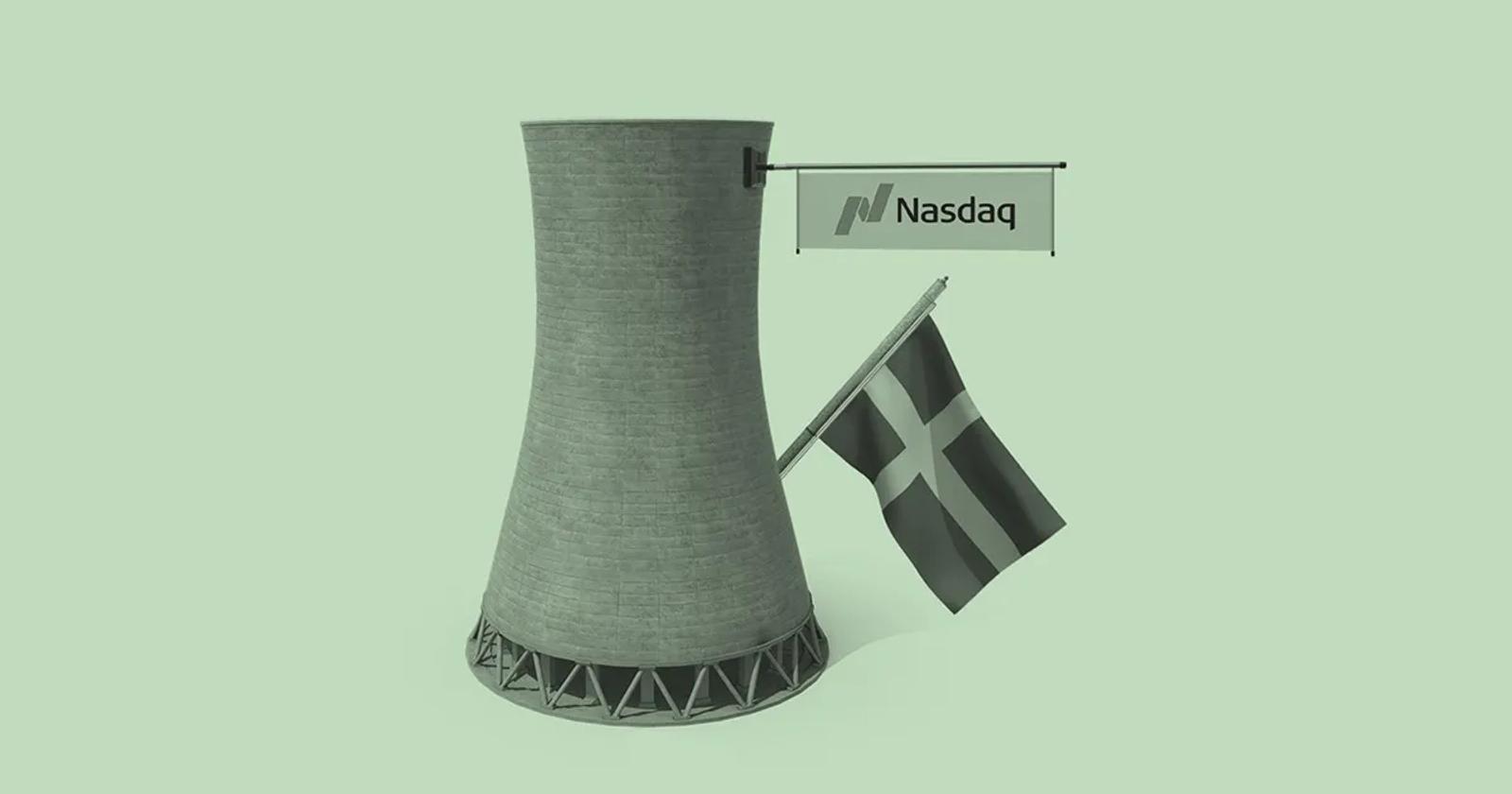 NASDAQ Flag on a Nuclear Power Reactor from Sweden