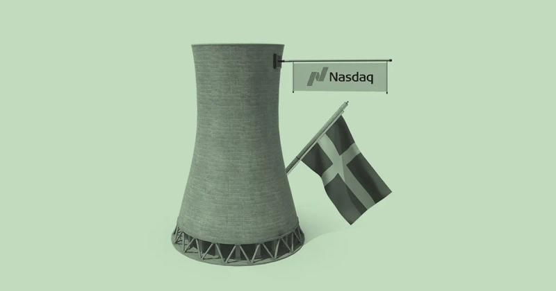 NASDAQ Flag on a Nuclear Power Reactor from Sweden